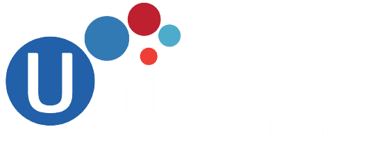 Logotipo blanco de Unimarka